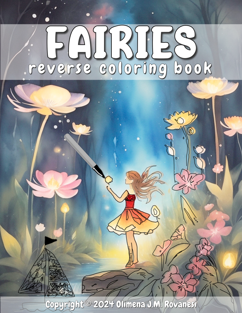 Fairies Reverse Coloring Book